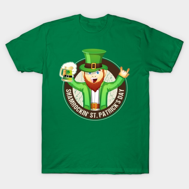 Rockiges St. Patrick's Day "Rocking Finger" Bier Party Irish Pub T-Shirt T-Shirt by stearman